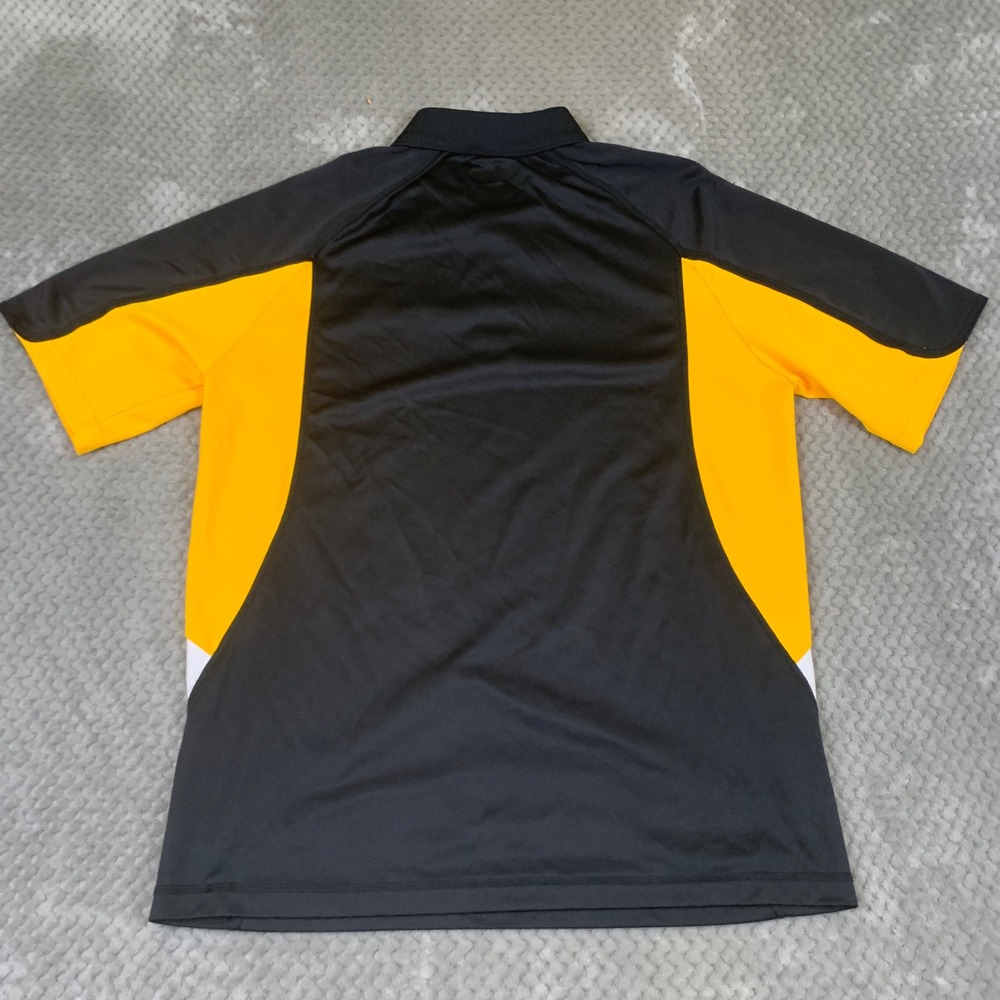Pittsburgh Steelers Polo Shirt Mens L Black Gold NFL Team Apparel AFC Logo - Picture 5 of 9